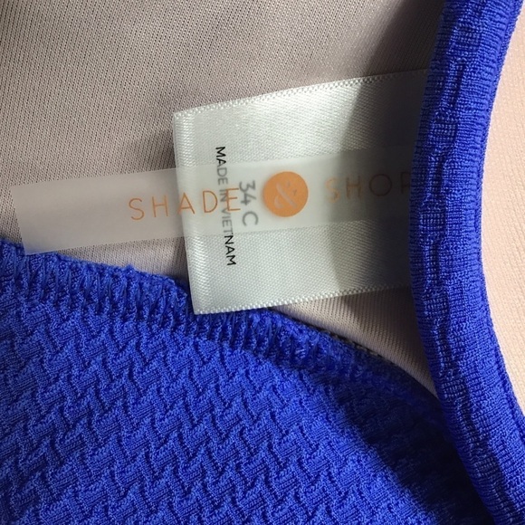 Shade Shop Bikini Top Size 34C Padded Push Up Blue Swimsuit Bathing Suit - Picture 11 of 15